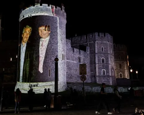 Four People Taken into Custody Following Projections of Donald Trump and Epstein Projected on Windsor Castle