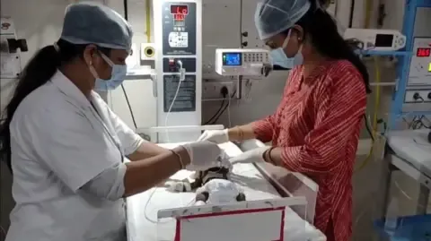 Newborn Interred Living in India Struggles for Survival