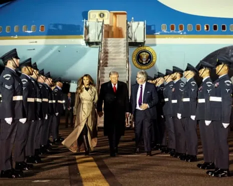 Donald Trump Arrives in UK for Unprecedented Repeat State Visit Amid Demonstrations Gather in Windsor